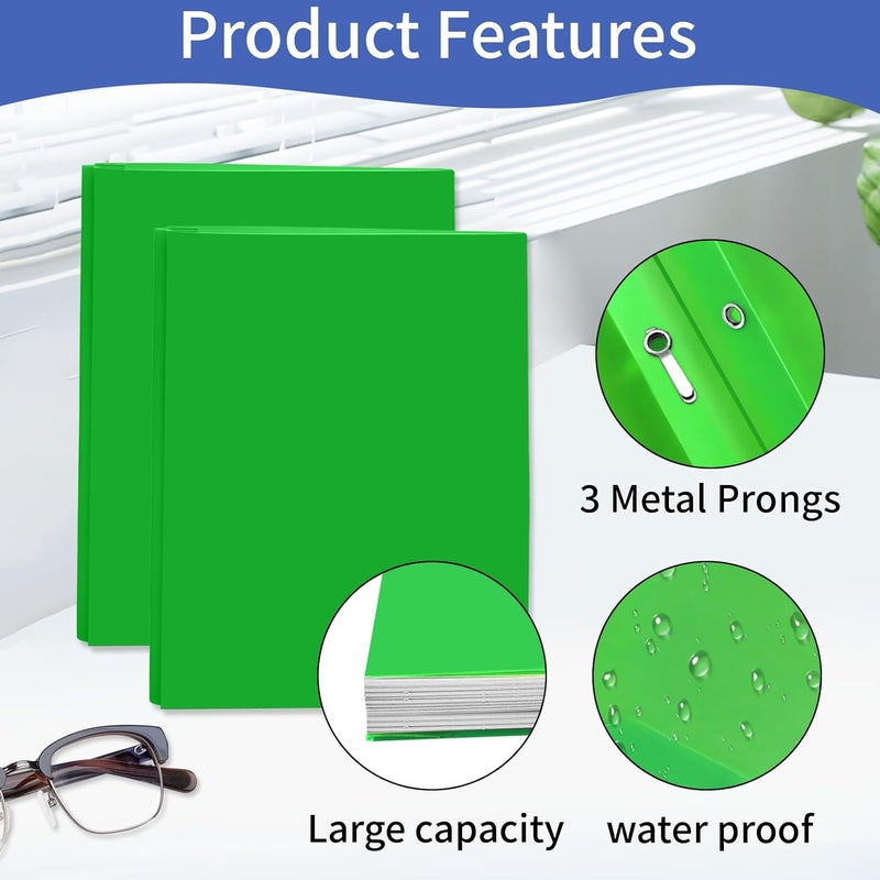 KIOEEE Heavy Duty Plastic Folders with 2 Pockets and 3 Prongs (12 Pack),Fit Letter Size Paper, Business Card Slot, Assorted Colors for School,Office and Home - Image 3